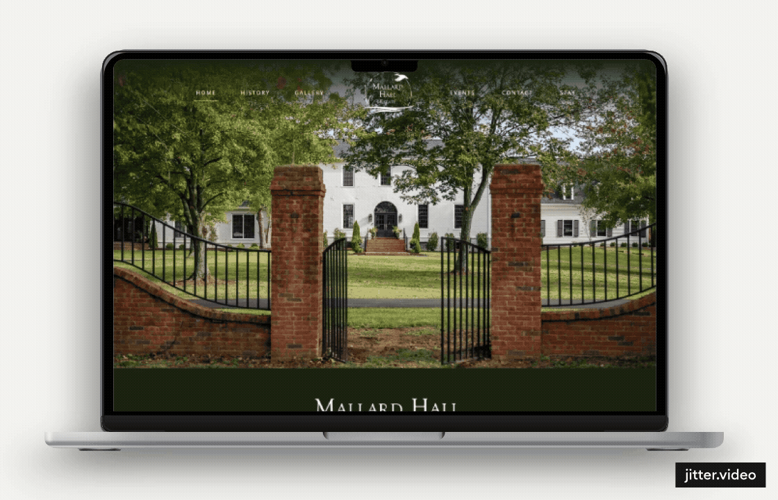 The first iteration of Mallard Hall website home page